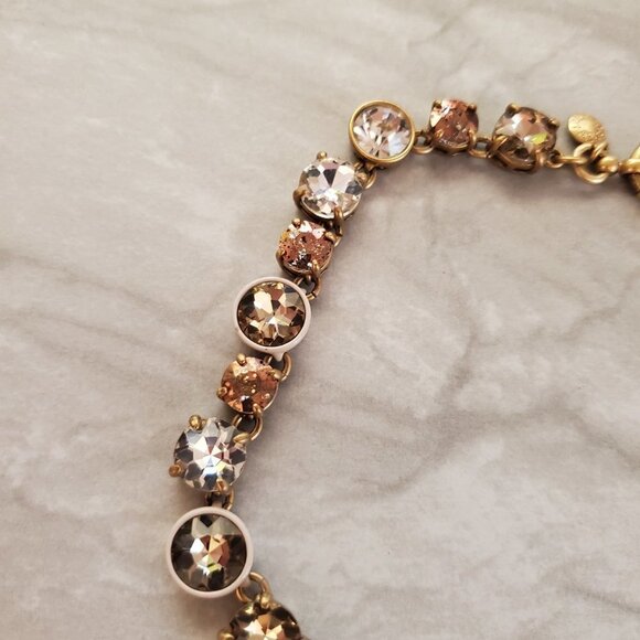 ✨ RARE HTF J.Crew Brulee Mercury Glass Rhinestone Crystal Statement Necklace ✨ - Picture 7 of 15